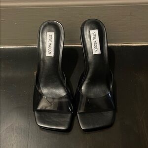 Steve Madden Black Mules with High Heel and Open Toe